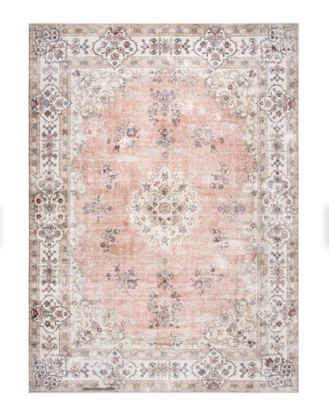 Pink Floral Boho Rug