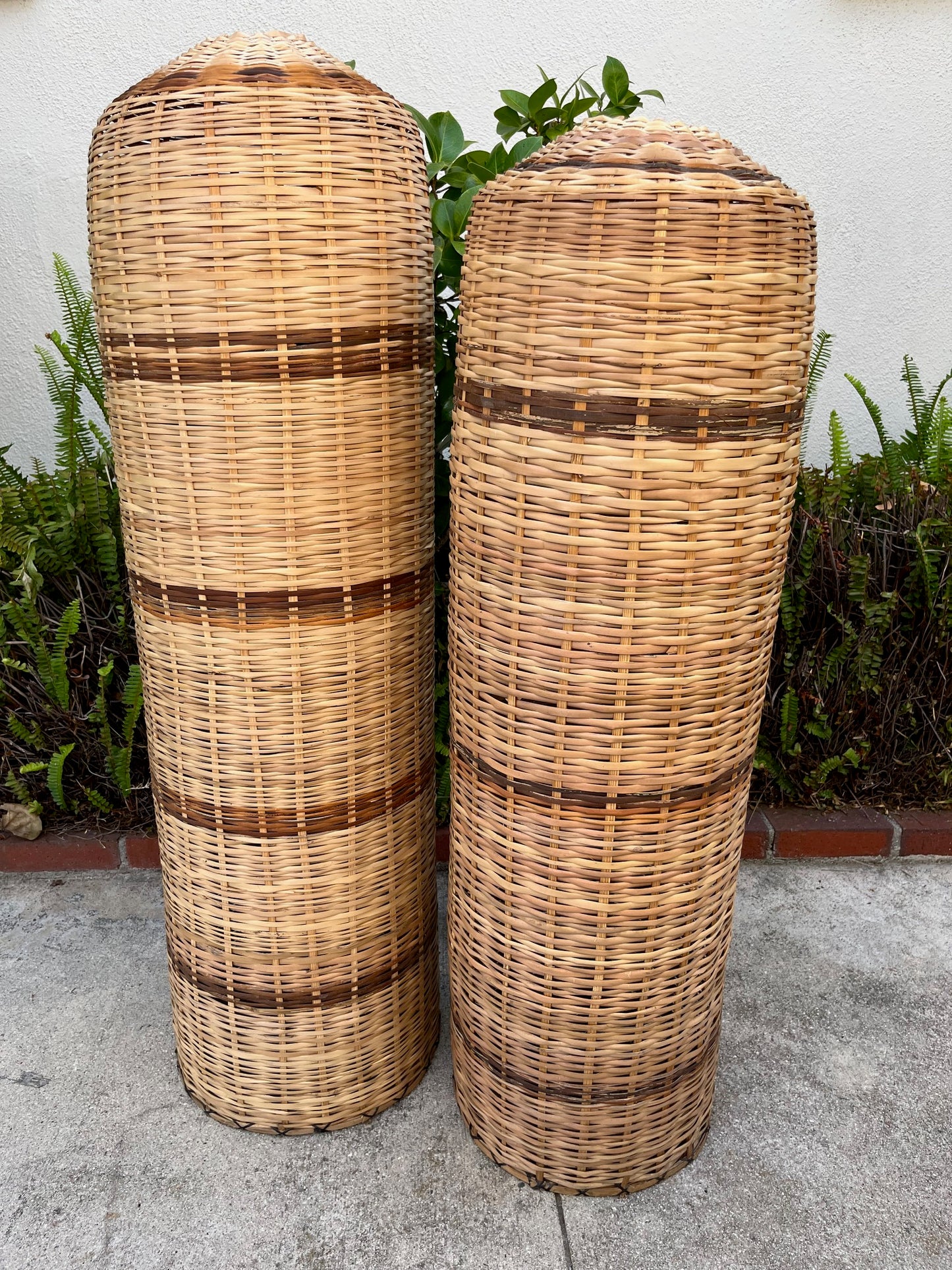 Large Rattan Vases