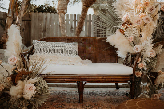 Stained Bamboo Loveseat