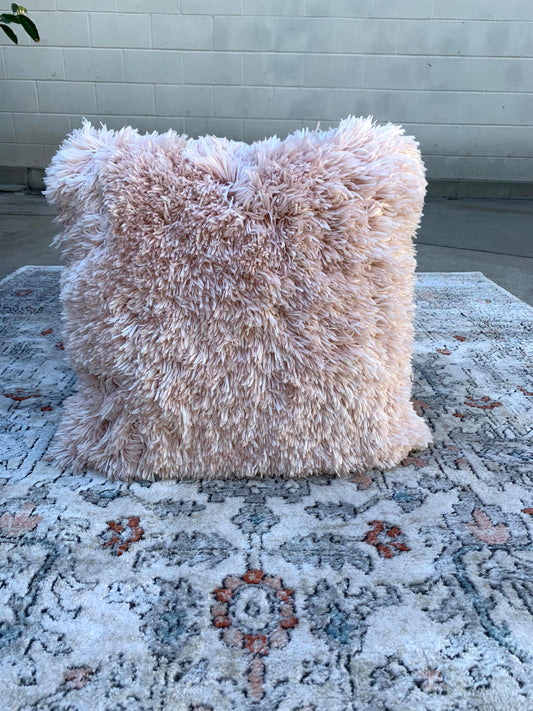 Pink Faux Fur Pillow