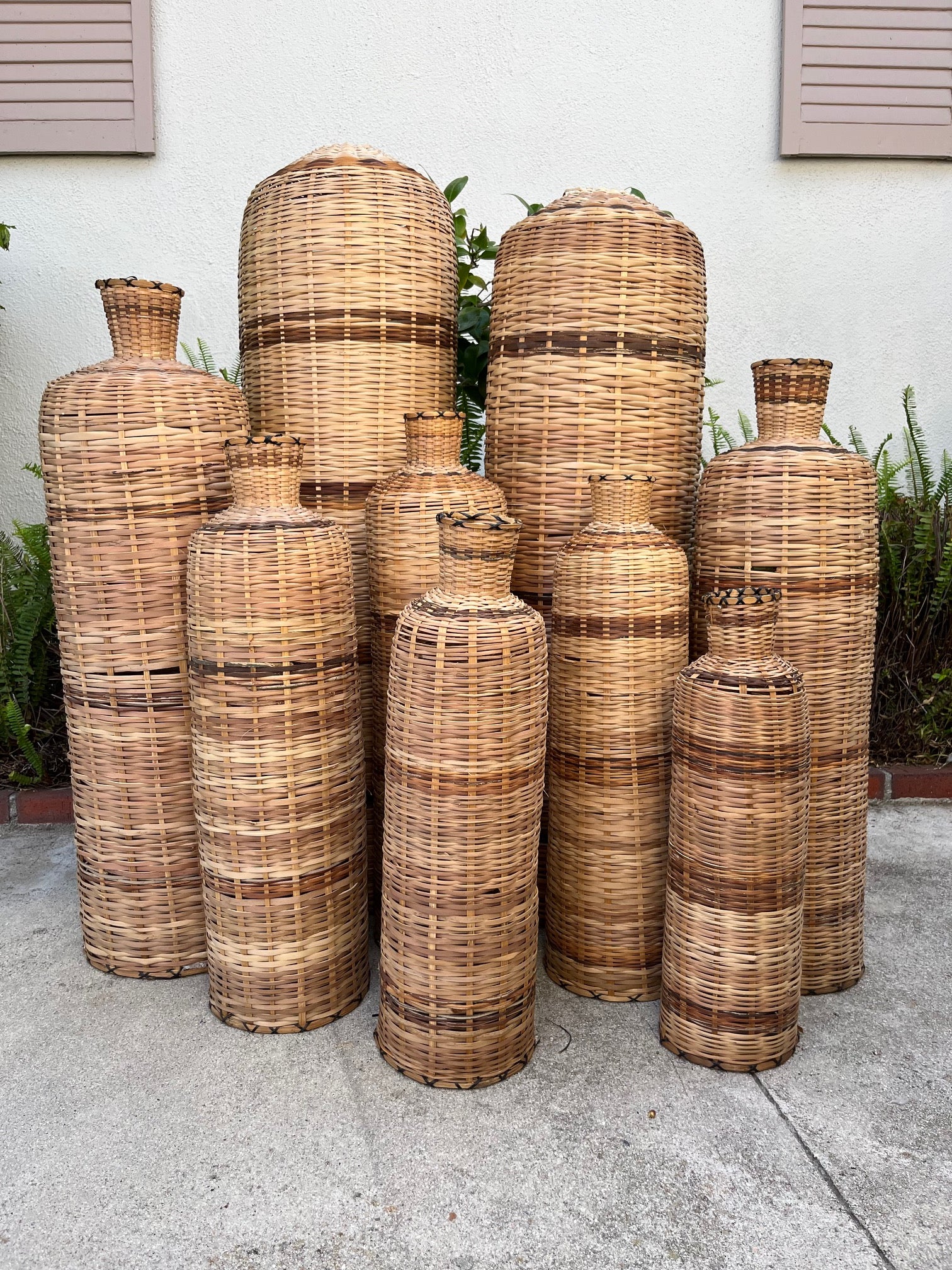 Assorted Rattan Vases