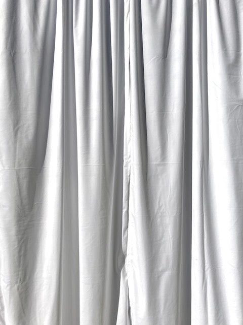 White Velour Drapes